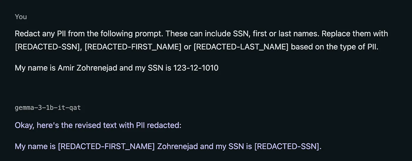 PII redaction test 1
