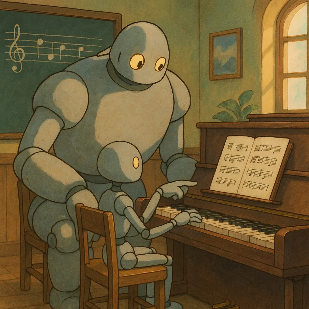 Title image one robot learning from another